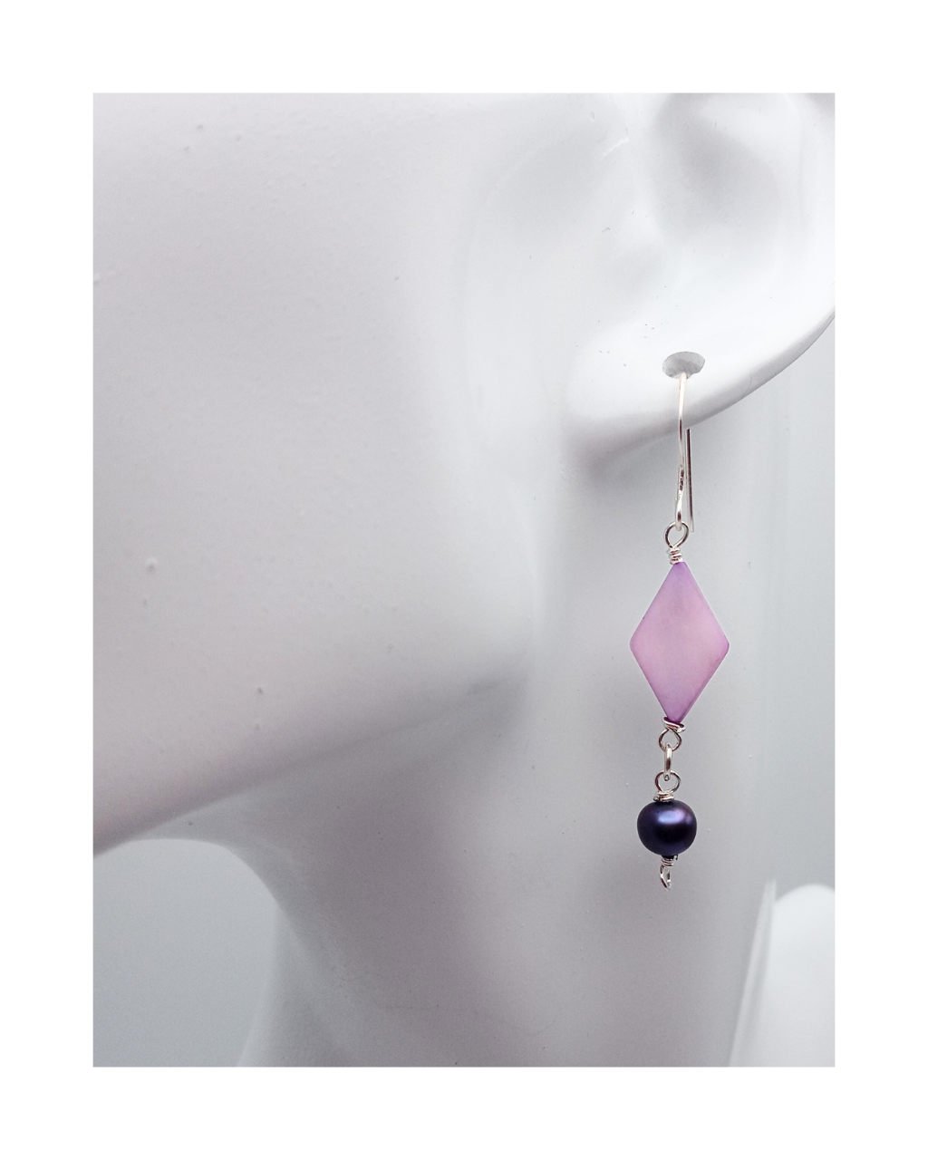 Dyed Lavender Diamond-shaped Mother-of-Pearl and Genuine Dyed Dark Pur –  Kat\'s Jewelry Magic
