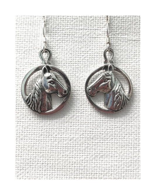 Sterling Horsehead Earrings