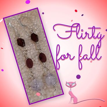 Garnet and Crackled Quartz Sterling Silver Dangle Earrings approx. 2 1/2"