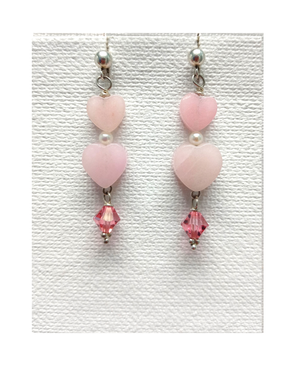 Pink store jade earrings