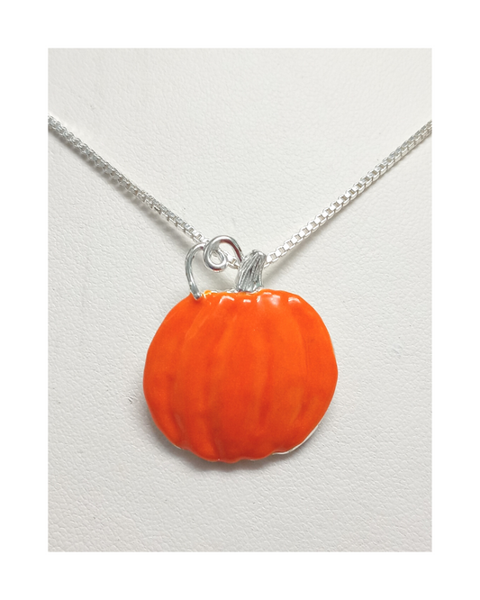 Sterling hand-enameled Large Pumpkin Slide
