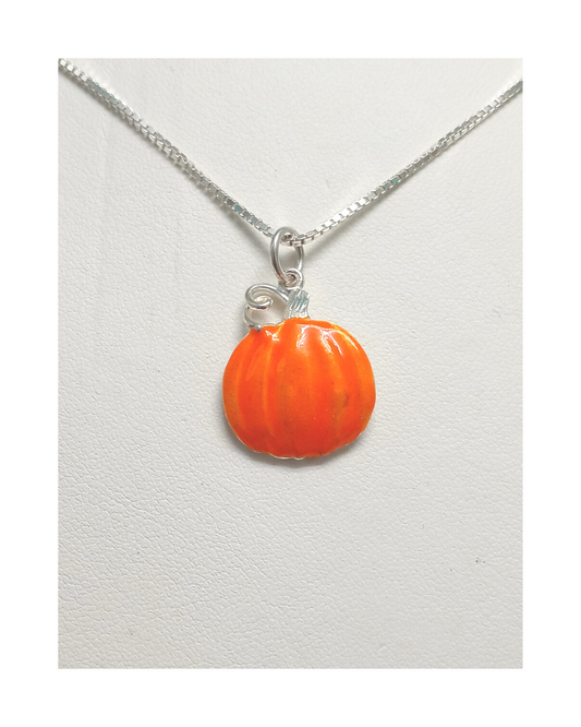 Sterling hand-enameled Small Pumpkin Slide