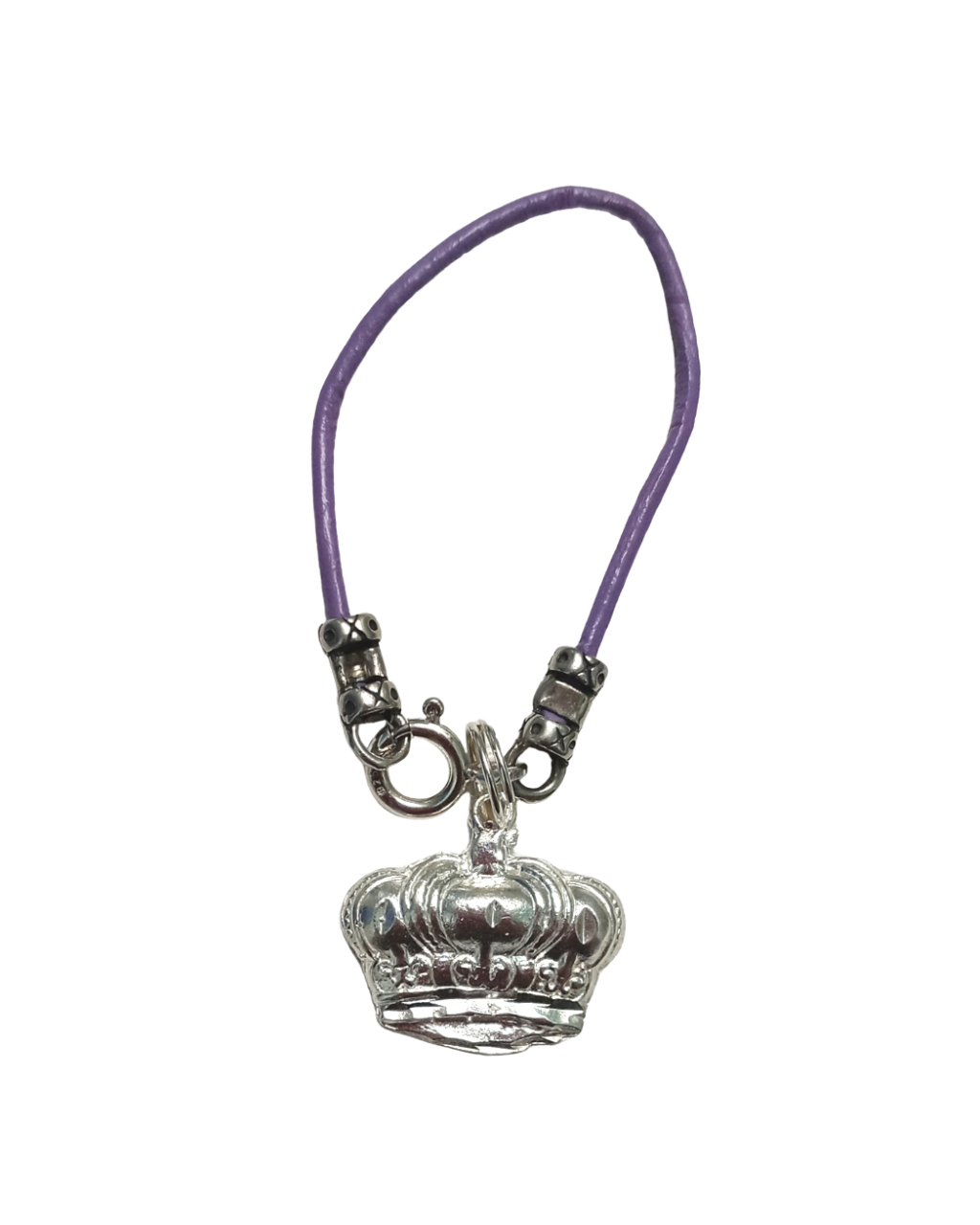 Mardi Gras King's Crown Removable Sterling Charm 15/16"L X 13/16"W on Leather KooLoop.